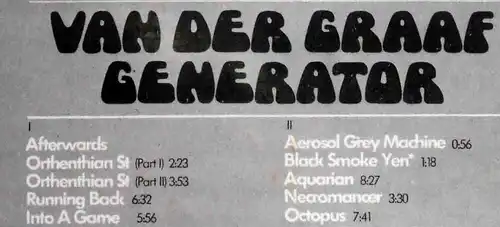 LP Van Der Graaf Generator: The Aerosol Grey Machine (Mercury 6338 412) Brazil