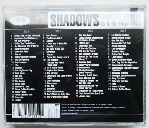 4 CD Box Shadows: Complete Singles A´s & B´s 1959 - 1980 (EMI) 2004