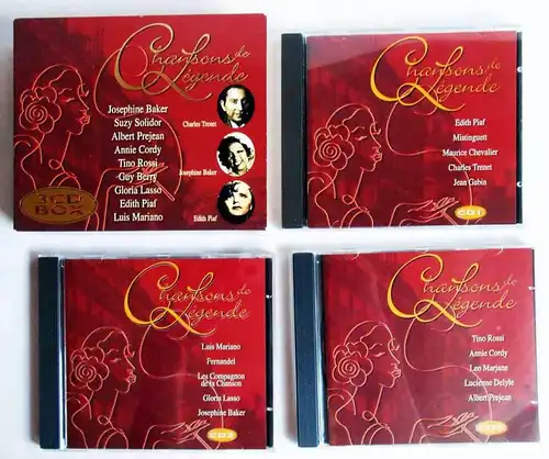 3 CD Box Chansons de Legende - 1998 - von Josephine Baker bis Edith Piaf -