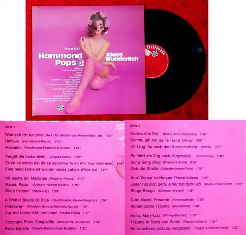 LP Klaus Wunderlich: Hammond Pops 8 (Telefunken SLE 14 675 - P) D 1972