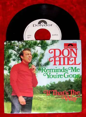 Single Don Hill: Reminds me you´re Gone (Polydor 52 978) D 1968 Promo