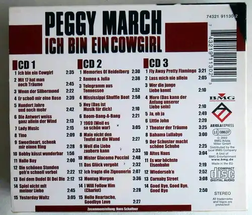 3CD Box Peggy March: Ich bin ein Cowgirl (BMG) 2009