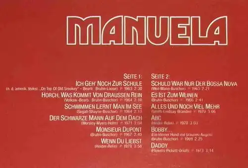 LP Manuela: Profile (Telefunken 624042 AL) D