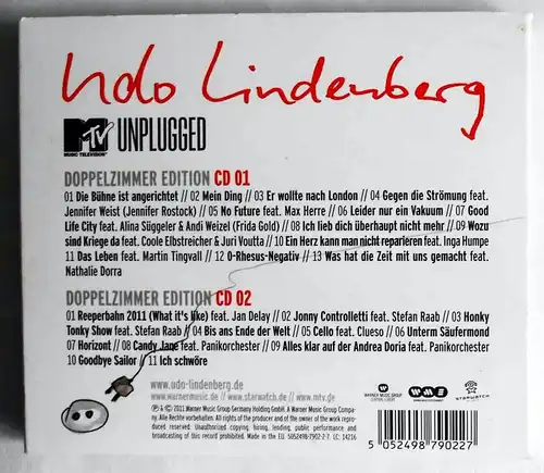 2 CD Set Udo Lindenberg: Unplugged - Doppelzimmer Edition - Live Hotel Atlantic