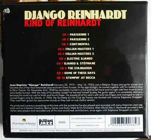 10 CD Box Django Reinhardt: Kind Of Reinhardt (Brilliant Jazz) 2008