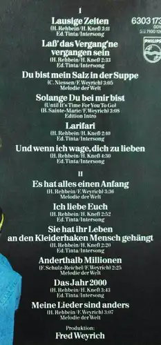 LP Hildegard Knef: Lausige Zeiten (Philips 6303 173) D 1977 mit Beilagen