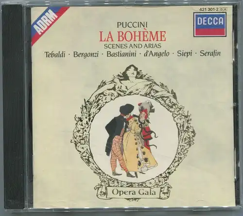 CD Puccini La Boheme Renata Tebaldi Bergonzi (Decca) 1988