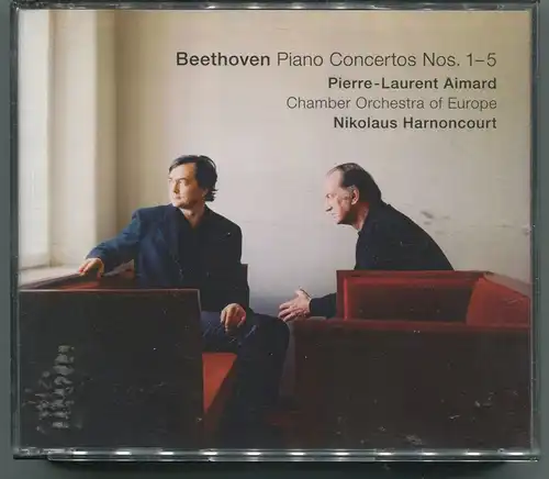 3CD Box Pierre Laurent Aimard: Beethoven Piano Concertos (Teldec) 2003 Signiert