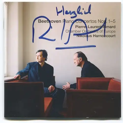 3CD Box Pierre Laurent Aimard: Beethoven Piano Concertos (Teldec) 2003 Signiert