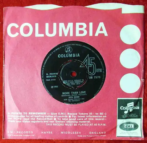 Single Ken Dodd: More Than Love (Columbia DB 7976) UK 1966