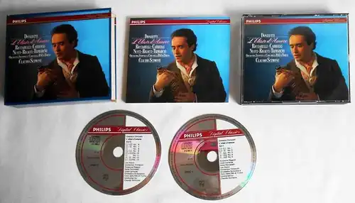 2CD Box Donizetti: L`Elisir d´Amore (Philips) Bicciarelli Carreras Nucci...