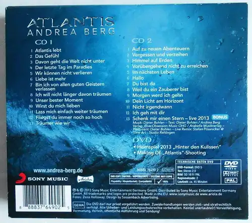 2CD + Bonus DVD Andrea Berg: Atlantis - Postercover - (Sony) 2013