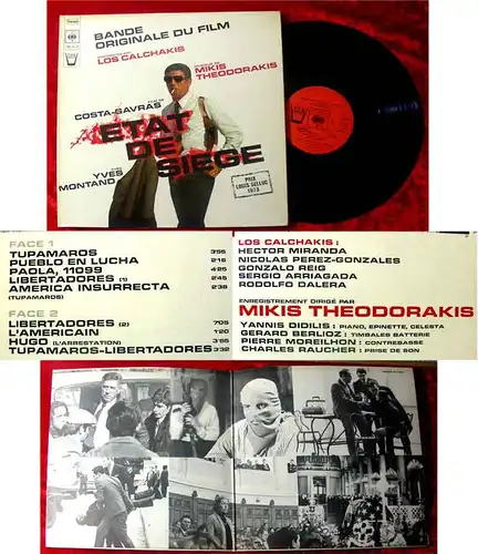 LP Etat de Siege Yves Montand Mikis Theodorakis