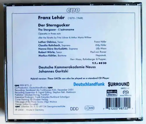 2 CD Box Lehar: Der Sterngucker (CPO) 2004