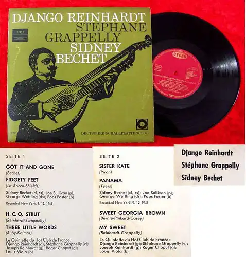 25cm LP Django Reinhardt Stephane Grappelli Sidney Bech