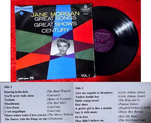 LP Jane Morgan: Great Songs Great Shows Century Vol. 1 (London HA-R 2136) UK 58