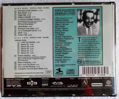 2CD Box Duke Ellington: Carnegie Hall Concert 1941 (Zyx) 1999