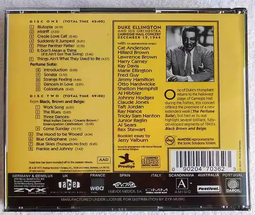 2CD Box Duke Ellington: Carnegie Hall Concert 1944 (Zyx) 1999