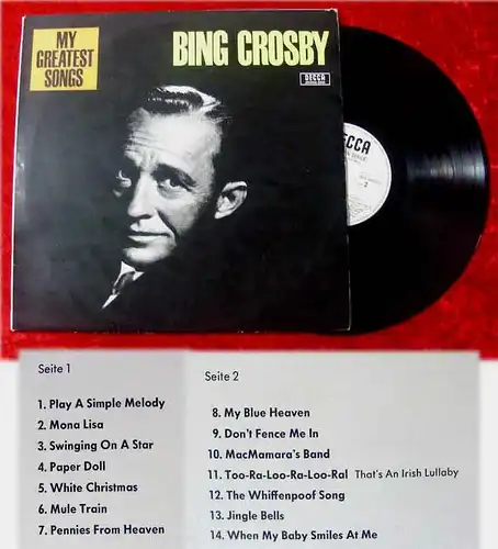 LP Bing Crosby: My Greatest Songs (Decca American Series BLK 86 023-P) D 66