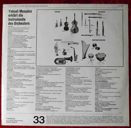 LP Yehudi Menuhin erklärt die Instrumente des Orchesters (Parnass 74 707) D