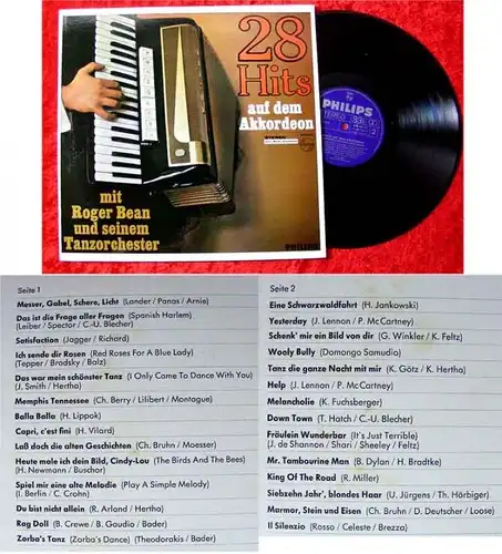 LP Roger Bean 28 Hits auf dem Akkordeon 1966