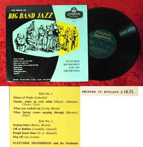 25cm LP Fletcher Henderson: Birth of Big Band Jazz  (London AL 3547) UK 1955