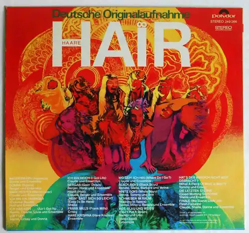 LP Haare - Deutschsprachige Uraufführung - (Polydor 249 266) Reiner Schöne