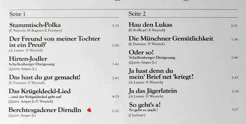 LP Max Grießer & Schellenberger Musikanten: ...und der Krügeldeckel geht auf D86