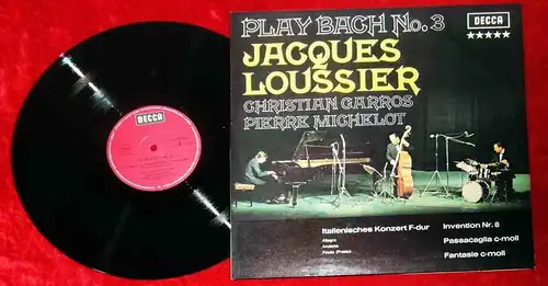 LP Jacques Loussier: Play Bach No. 3 (Decca 621424 AS) D