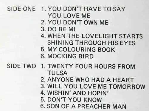 LP Dusty Springfield: You Don´t Have To say You Love Me (Contour CN 2016) UK