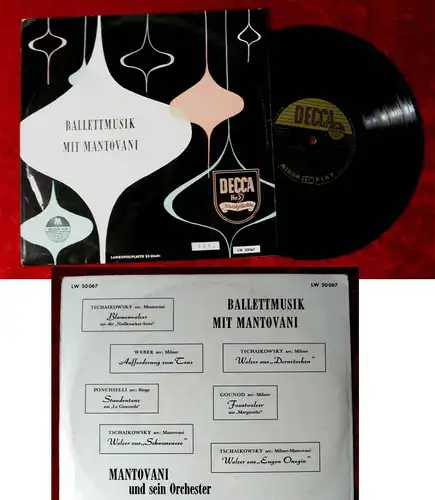 25cm LP Mantovani: Balletmusik mit Mantovani (Decca LW 50067) D
