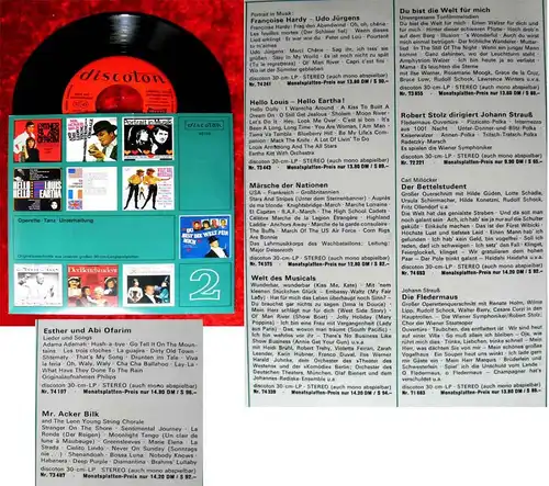 EP Discoton Werbeplatte (42 129) mit Udo Jürgens Esther & Abi Ofarim....