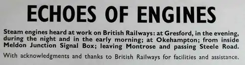 LP Echoes Of Engines - British Railways (Argo ZDA 90) UK 1968