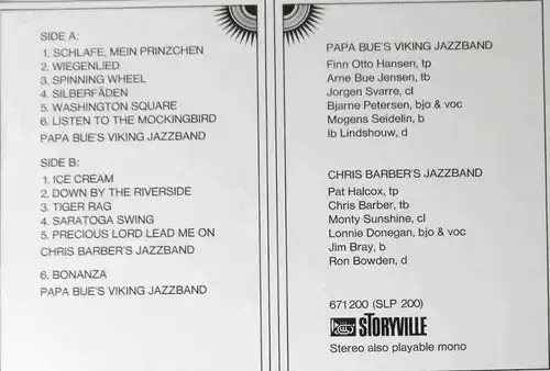 LP Chris Barber & Papa Bue´s Viking Jazzband: Bestsellers (Storyville 671 200) D