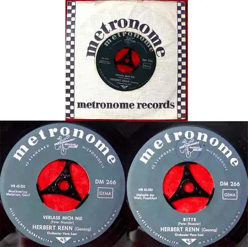 Single Herbert Renn & Orchester Vern Last: Verlass mich nie (Metronome 45-252) D