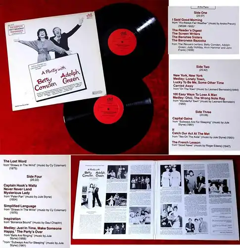 2LP A Party with Betty Comden & Adolph Green Complete Broadway Performance 1977