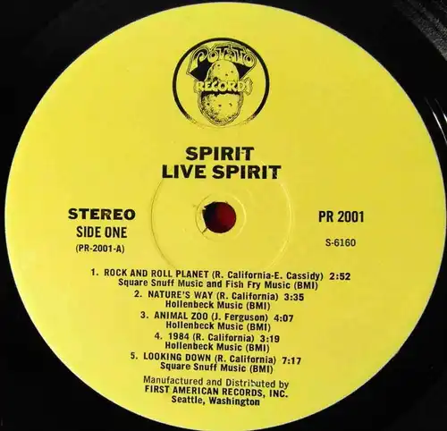 LP Spirit: Live (Potato PR 2001) US