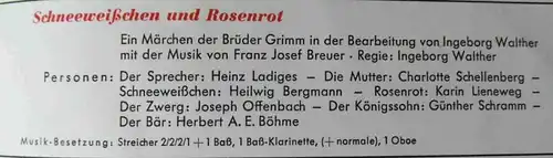 Single Schneeweißchen und Rosenrot (Telefunken U 55 081-M) Tönendes Bilderbuch