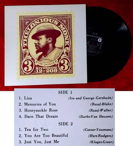 LP Thelonious Monk: The Unique (Riverside RLP 12-209) Japan 1974