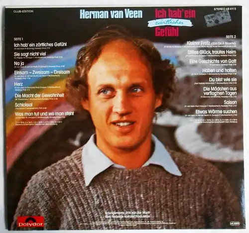 LP Herman van Veen: Ich hab ein zärtliches Gefühl (Polydor 46 411 5)Club Edition