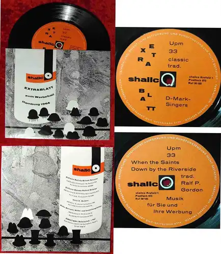 Single Folie Extrablatt zum Werbeball Hamburg 1964  D-Mark Singers