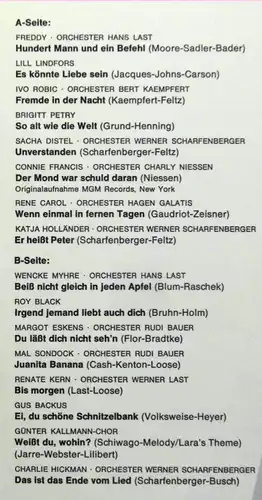 LP Große Polydor Schlager Auslese (Polydor H 821) Clubsonderauflage D 1966