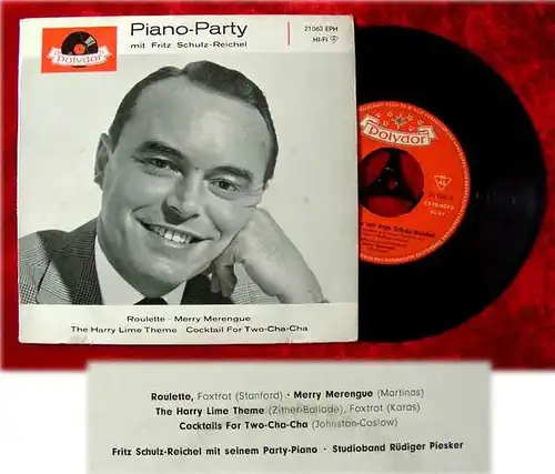EP Fritz Schulz Reichel Piano Party 1960