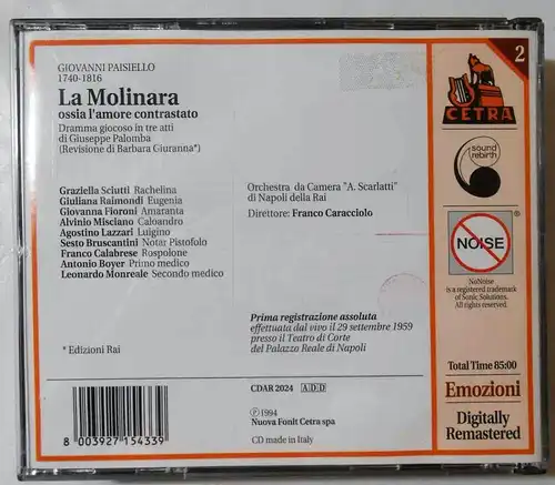 2CD Box Paisiello: La Molinara - Graziella Sciutti Alvinio Misciano....