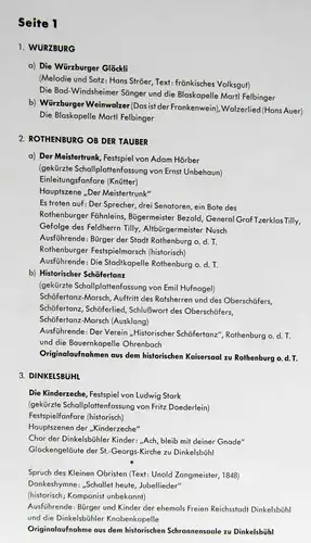 LP Entlang der Romantischen Straße (Telefunken SLE 14 314-P) D