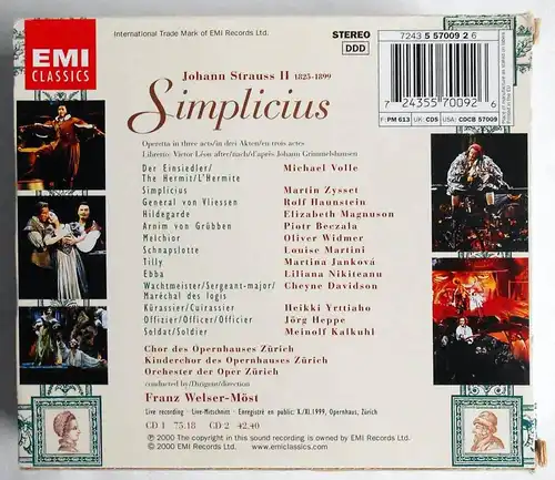 2CD Box Johann Strauss II: Simplicius (EMI) 2000