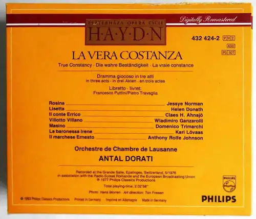 2CD Box Haydn: La Vera Costanza (Philips) Antal Dorati (1993)