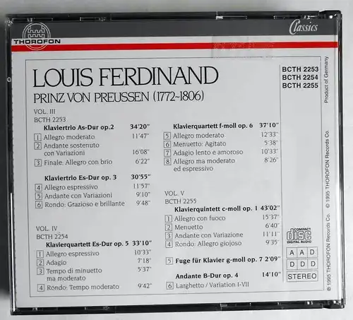 3CD Box Louis Ferdinand Prinz von Preussen Das Gesamtwerk Vol. 3/4 & 5