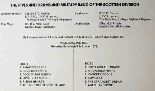 LP Pipes & Drums & Military Band Of Scottish Division: Amazing Grace (RCA) UK 72