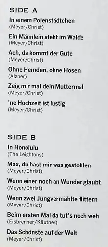 LP Peter Lauch & Regenpfeifer: Lauter Lose Lieder (Fiesta FLPS 1510) US 